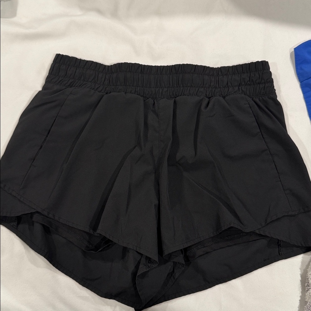 Avia Athletic Running Shorts Black Layered Performance